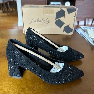 London Rag Caspia Rhinestone Embellished Pumps - black, size 5